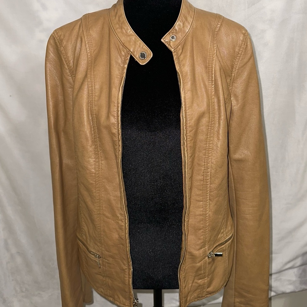 Express Leather Jacket Tan - Picture 4 of 11